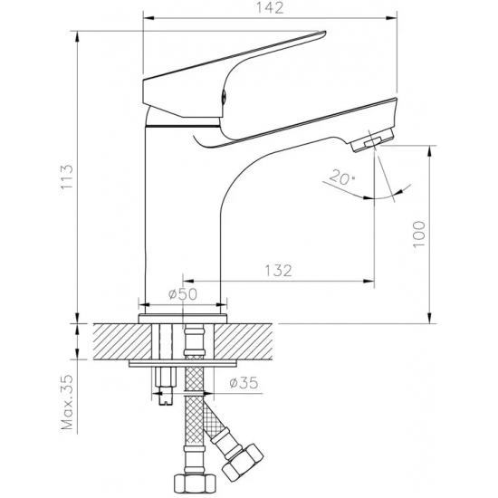 Смеситель для раковины ROSSINKA RS29-13 хром Смеситель для раковины ROSSINKA RS29-13 хром