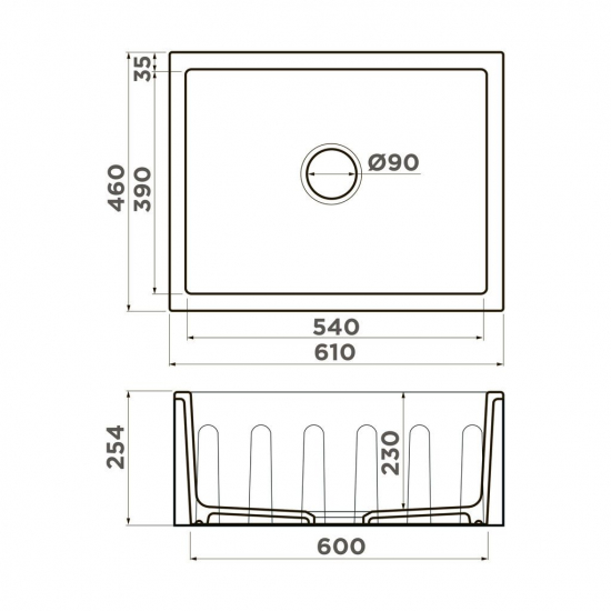 Мойка для кухни OMOIKIRI Mikura 61 610х460 мм керамика, pebble