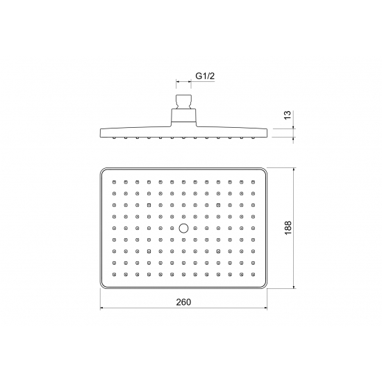 Верхний душ AQUATEK AQ2087MB 260x188 мм, матовый чёрный