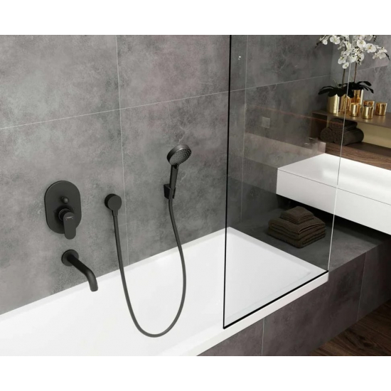 Встраиваемый смеситель для душа и ванны HANSGROHE Vernis Shape 71458670 матовый чёрный