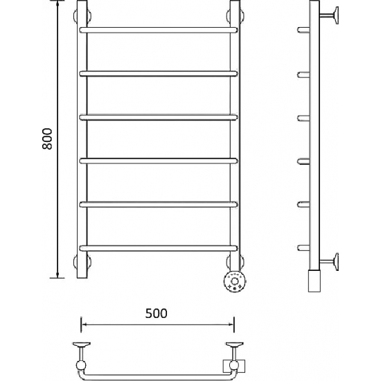 Полотенцесушитель электрический МАРГРОИД Вид 8-80x50 R