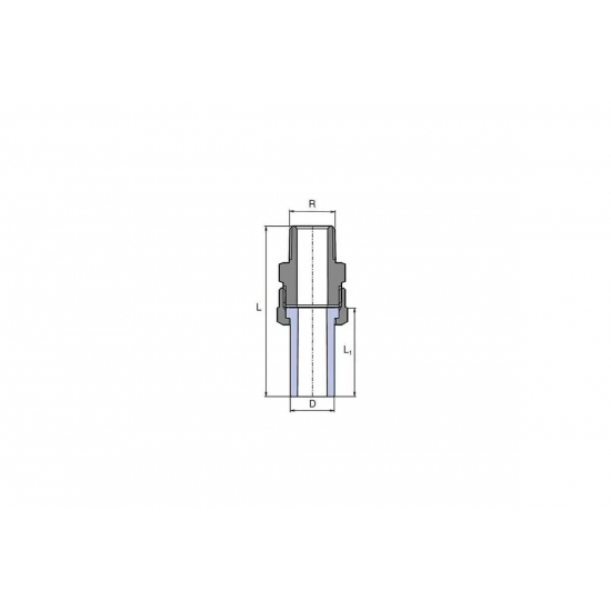 Муфта трубная разъемная PPR EKOPLASTIK 25х3/4" наружная резьба, серая