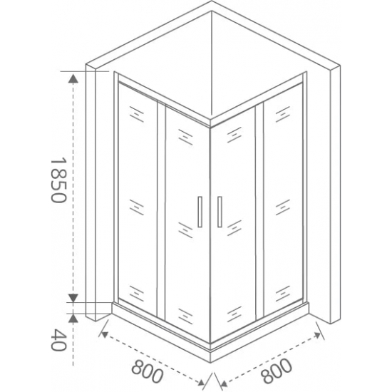 Душевой уголок BAS Good Door Latte CR-80-C-WE 80x80x185 стекло прозрачное, профиль хром