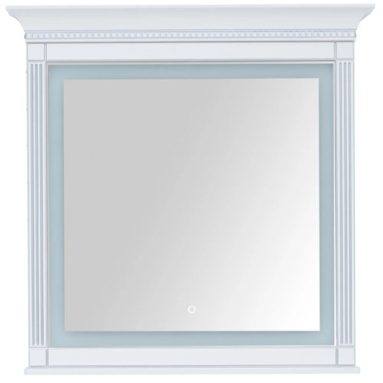 Зеркало AQUANET Селена 105 белое, серебро, с полкой