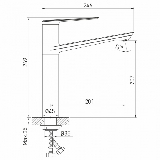 Смеситель для раковины MIXLINE Plus Real ML25-042