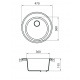 Мойка для кухни керамогранит GRANICOM G-009 D=470 мм, круглая (серебристый)