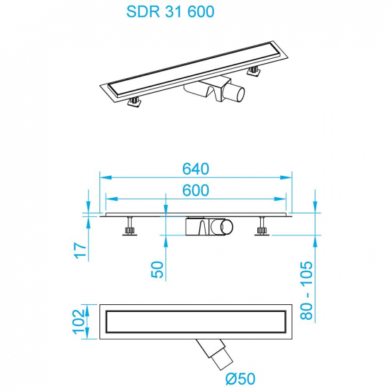 Душевой лоток RGW SDR-31 60 см