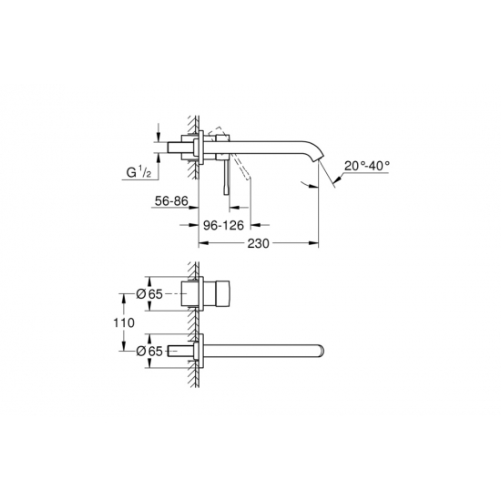 Смеситель для раковины GROHE Essence New 19967GN1 С ВНУТРЕННЕЙ ЧАСТЬЮ холодный рассвет матовый