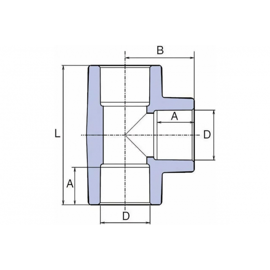 Тройник полипропиленовый EKOPLASTIK 90x90x90 мм серый