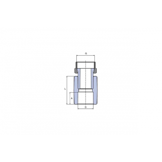 Муфта с накидной гайкой PPR EKOPLASTIK 20х1/2" серая