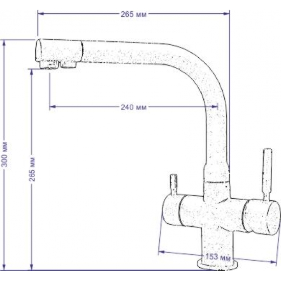 Смеситель для кухни с подключением к фильтру с питьевой водой SEAMAN Barcelone SSL-5383 Dark Gun