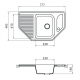 Мойка для кухни GRANICOM G-002 1.5 чаши, угловая 777х485 мм, жасмин