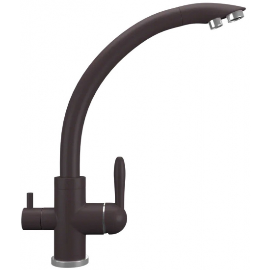 Смеситель для кухни ULGRAN Quartz UQ-017 с краном для питьевой воды, трюфель