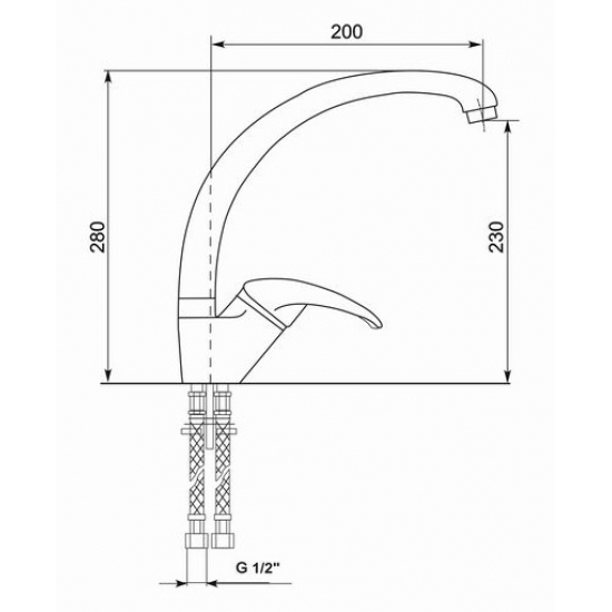 Смеситель для кухни MIXLINE ML-GS01 (302), песочный