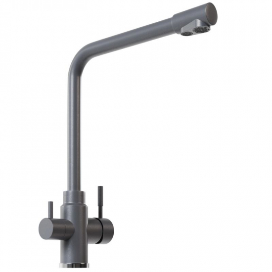 Смеситель для кухни MIXLINE ML-GS13 (342) с подключением к фильтру из нержавеющей стали, графит