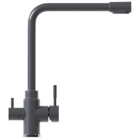 Смеситель для кухни MIXLINE ML-GS13 (342) с краном для питьевой воды, графит