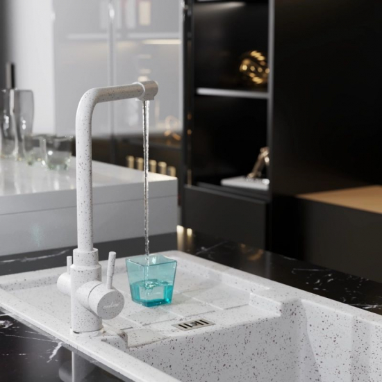 Смеситель для кухни MIXLINE ML-GS13 (328) с краном для питьевой воды, бежевый