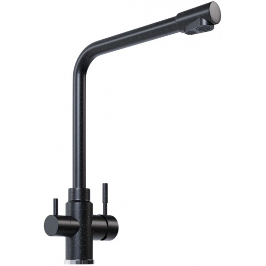 Смеситель для кухни MIXLINE ML-GS13 (343) с краном для питьевой воды, антрацит