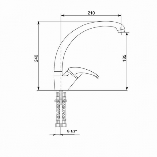 Смеситель для кухни MIXLINE ML-GS02 (302), песочный