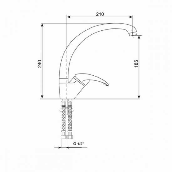 Смеситель для кухни MIXLINE ML-GS02 (308) черный