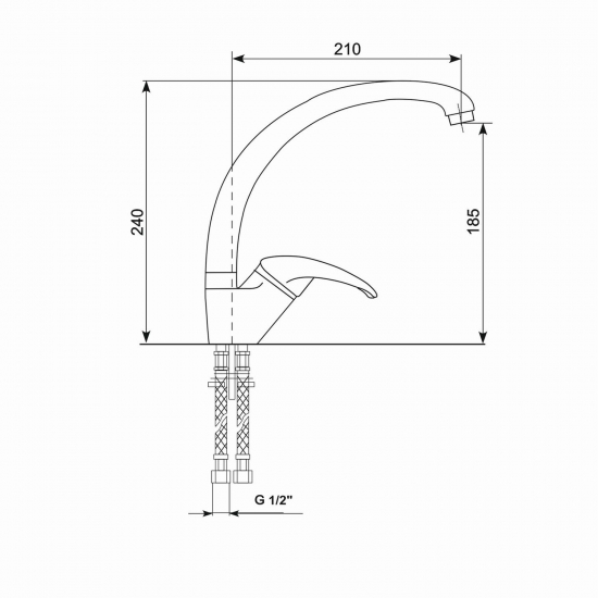 Смеситель для кухни MIXLINE ML-GS02 (343), антрацит