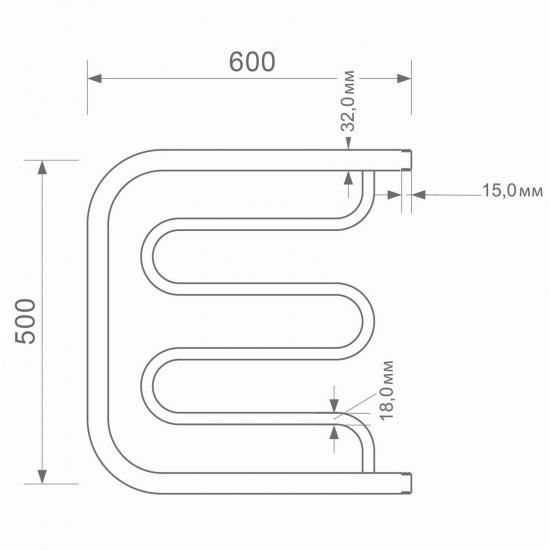 Полотенцесушитель водяной ZOX ПМ1 50х60 1'' Фокстрот-1