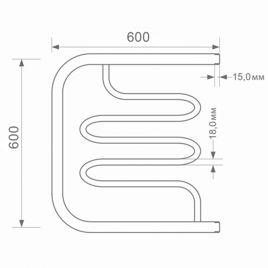 Полотенцесушитель водяной ZOX ПМ2 60х60 1'' Фокстрот-2