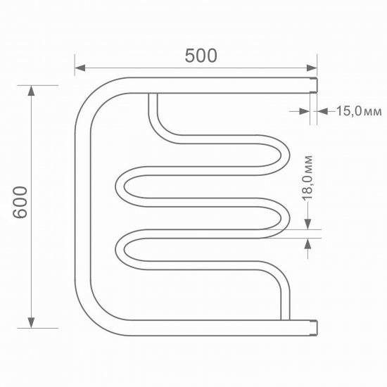 Полотенцесушитель водяной ZOX ПМ2 60х50 1'' Фокстрот-2