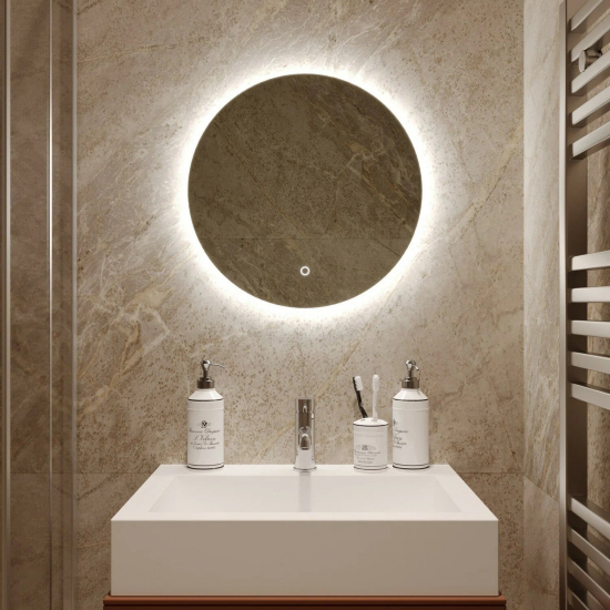 Зеркало круглое MIXLINE Саванна-Лайт D500 с LED подсветкой