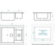 Мойка для кухни DOMACI Болонья М-19 1.5 чаши 605х490 мм, антрацит