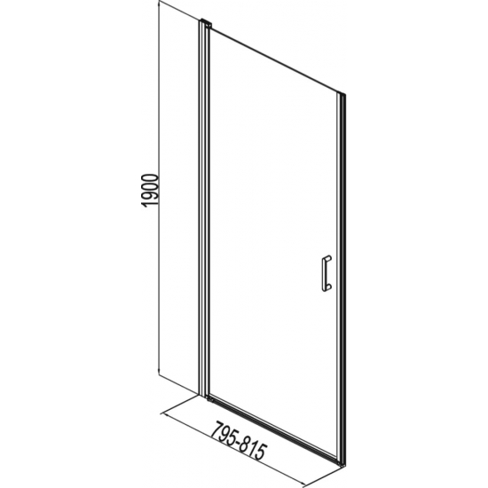 Душевая дверь в нишу AQUANET Cinetic AE12-N-80H190U-CT 80x190 стекло прозрачное, профиль хром