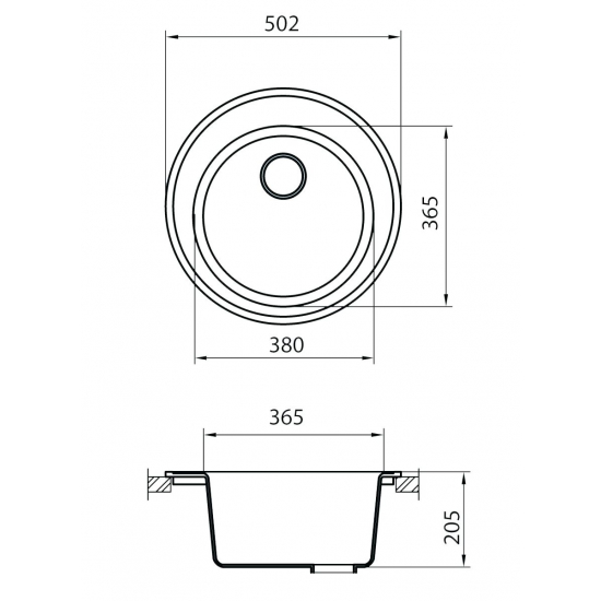 Мойка для кухни GRANICOM G-001 D=502 мм, дакар