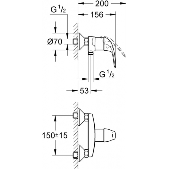 Смеситель для душа GROHE Euroeco 32740000 хром