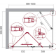 Душевой уголок BelBagno ALBANO-ASH-1-100/90-C-Cr стекло прозрачное