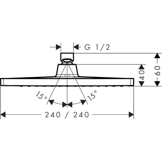 Верхний душ HANSGROHE Crometta E 240 1jet 26726000