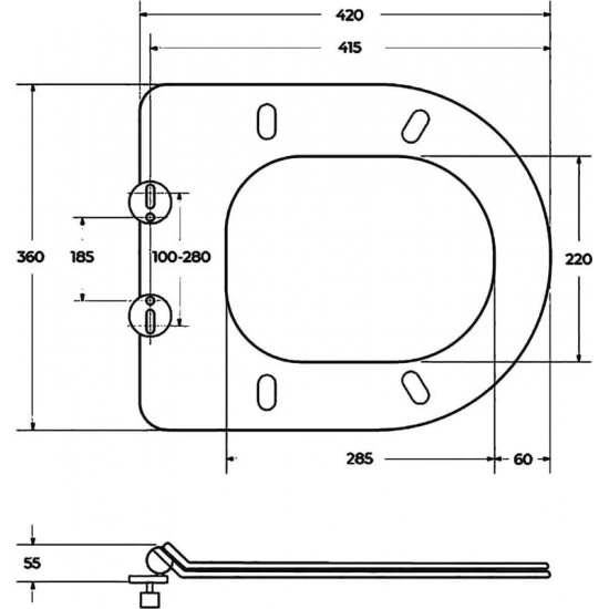 Унитаз приставной BELBAGNO Sfera-r BB2141CBR безободковый, крышка BB2111SC с микролифтом