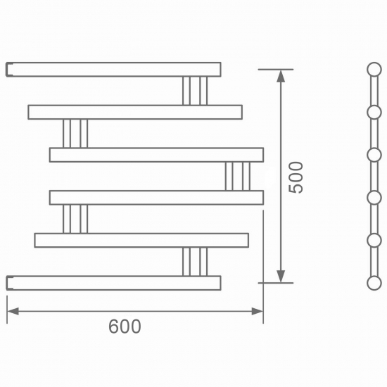 Полотенцесушитель водяной ZOX ПМ4 50х60 1'' Фокстрот-4