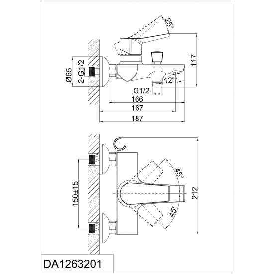 Смеситель для ванны D&K DA1263201
