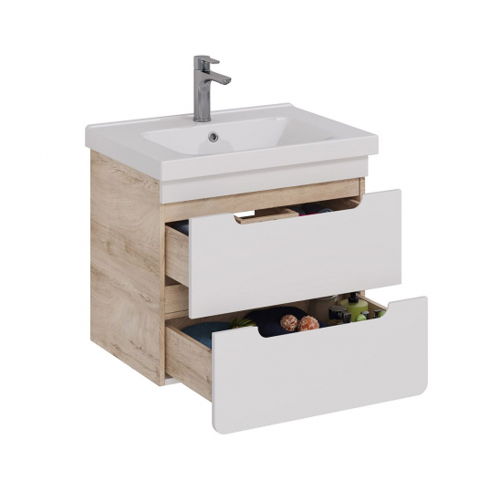 Тумба для комплекта LEMARK Olivia 65 подвесная, 2 ящика, дуб кантри, под раковину Гармония 65