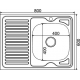 Мойка для кухни MIXLINE 800х600x0,8 мм накладная правая, нержавеющая сталь