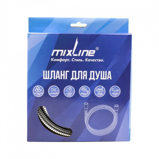 Шланг для душа MIXLINE MIX-1-200 нержавейка, длина 200 см, в коробке