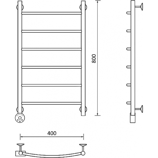 Полотенцесушитель электрический МАРГРОИД Вид 4 80x40 L