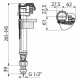 Заливной клапан ALCA PLAST А17 1/2" нижняя подводка 