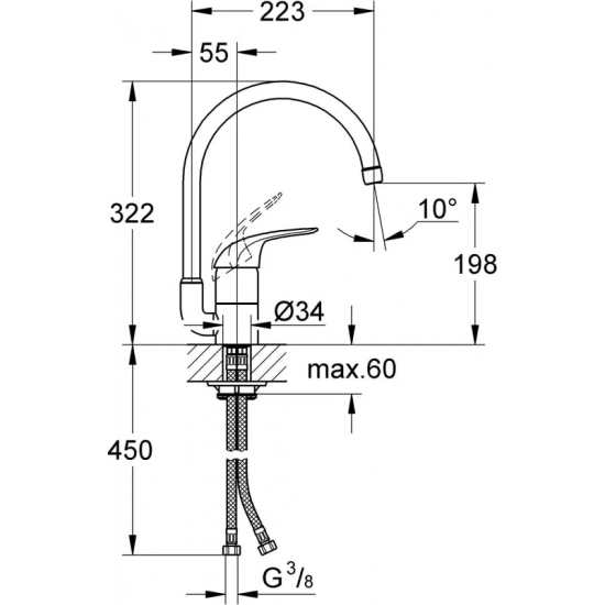 Смеситель для кухни GROHE Euroeco 32752000