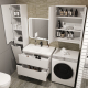 Тумба с раковиной STYLE LINE Марелла 80 Люкс Plus, подвесная, антискрейтч белый матовый