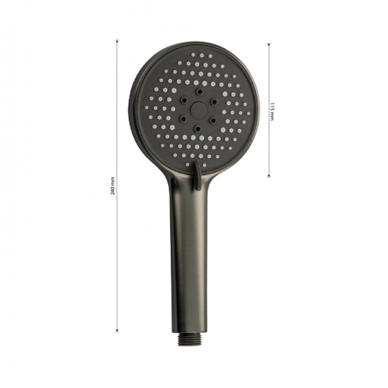 Лейка для душа GFMARK 6077 массажная, графит, 4 режима