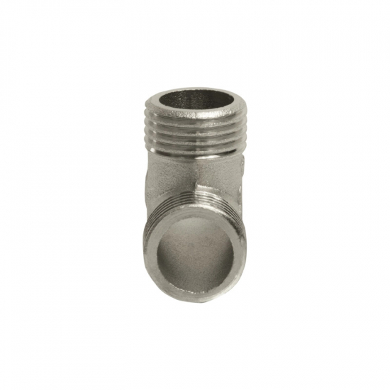 Тройник резьбовой VRT 1/2" x 1/2" x 1/2" нар.-нар.-нар. 15 мм, никель