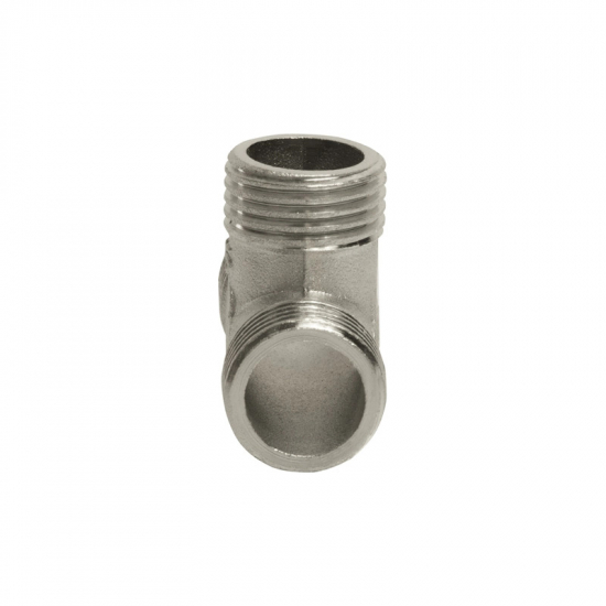 Тройник резьбовой VRT 1/2" x 1/2" x 1/2" нар.-нар.-нар. 15 мм, никель