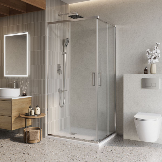 Душевой уголок BelBagno LUCE-AH-2-120/90-C-Cr стекло прозрачное, профиль хром