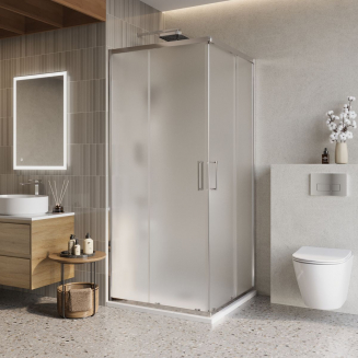 Душевой уголок BelBagno LUCE-A-2-90-P-Cr стекло рифлёное, профиль хром